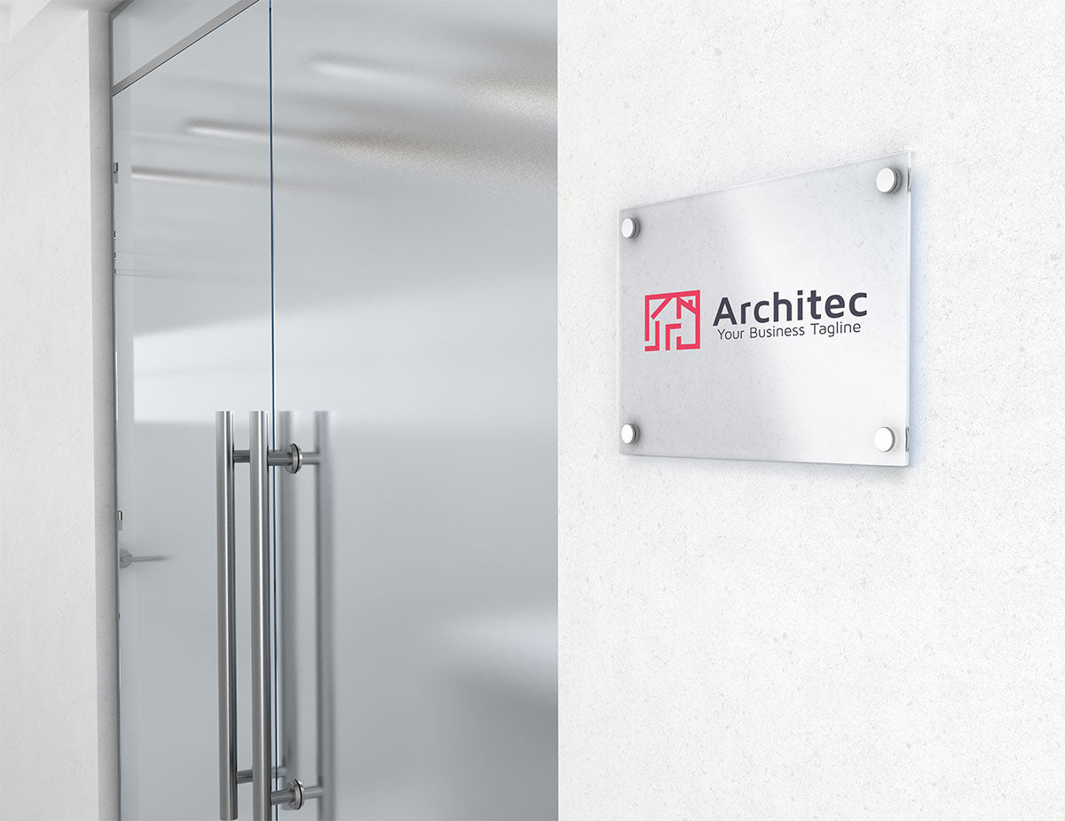 Brushed Aluminum Sign with Standoffs