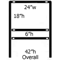 Metal H Frame 24"x18" with aluminum graphic panel and rider H2418K R
